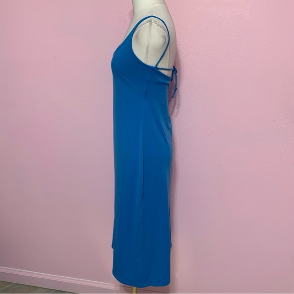 VTG Y2K Susana Monaco Vibrant Sleeveless Blue Midi Dress S - Picture 2 of 11